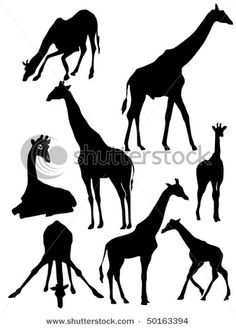 236x328 Giraffe Silhouette Painting On Canvas Yellow And Gray On Etsy