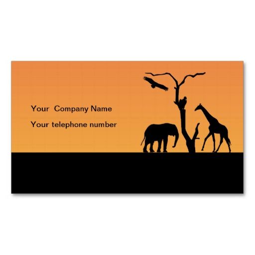 512x512 Elephant And Giraffe Silhouette Sunset In Africa Business Cards