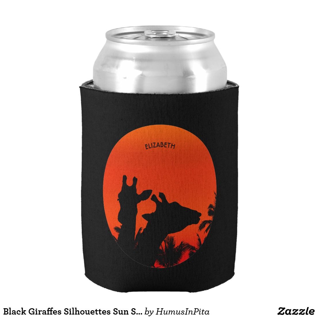 1106x1106 Black Giraffes Silhouettes Sun Sunset In Africa Can Cooler Wear