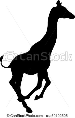 298x470 Black Silhouette Of A Giraffe. Isolated Vector Illustration Vector