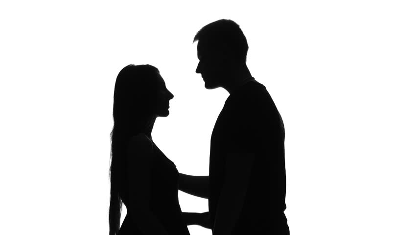 852x480 Guy And Girl Passionately Making Out Over White Background Stock