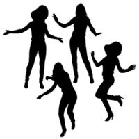 200x200 Silhouettes Of Kissing Boy And Girl Stock Vector