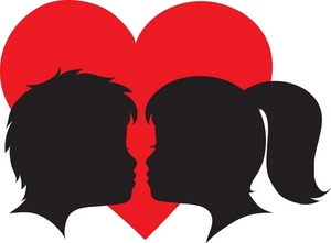 300x221 Heart Kiss Kiss Clipart Image