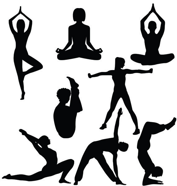 570x600 Yoga Silhouette Svgdxf Png Yoga Girl And Boy Clipart