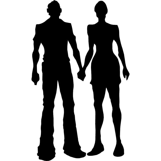 660x660 Boy And Girl Silhouette Free Vector 123freevectors