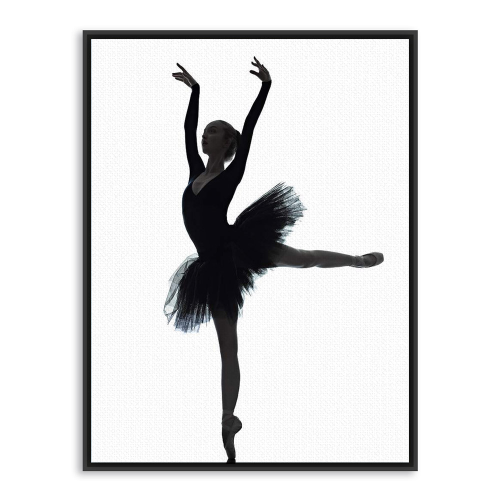 1000x1000 Black White Ballet Dancer Silhouette Beauty Girl Photo Art Print