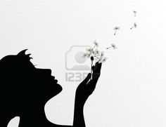 236x181 Silhouette Of A Little Girl Blowing Dandelion Isolated In White