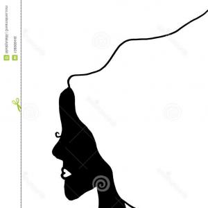 300x300 Strong Silhouette Woman White Hair Blowing Wind Silhouette White