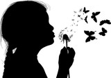 160x113 Child Silhouette Blowing On White Dandelion Stock Image