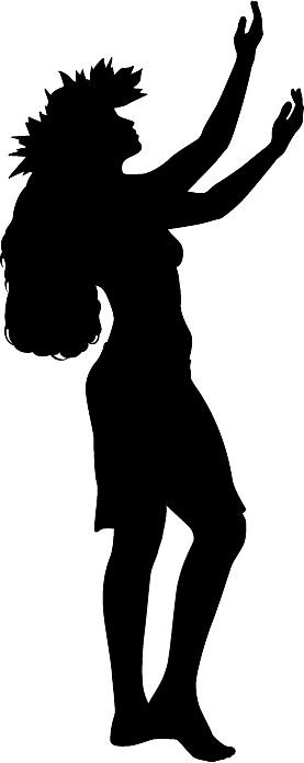 277x696 Hawaiian Girl Dancing Silhouette Die Cut Vinyl Decal Sticker.