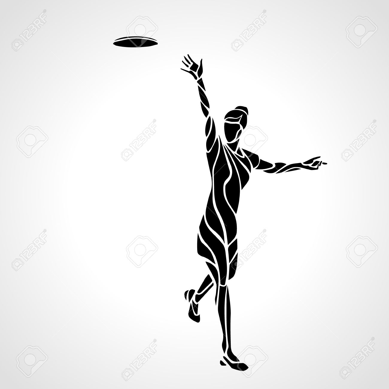 1300x1300 Female Silhouette Clipart Sport Disc Golf Collection