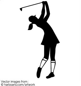 335x355 Download Girly Golfer Swing The Iron Silhouette
