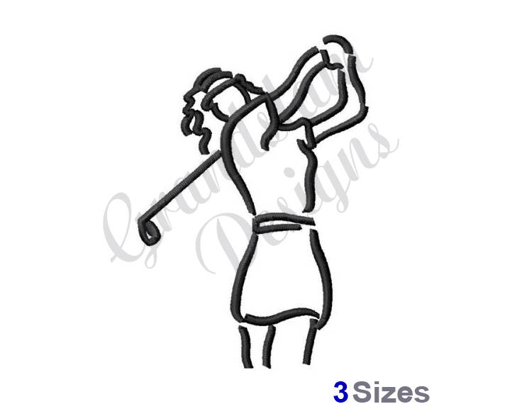 712x570 Female Golfer Outline