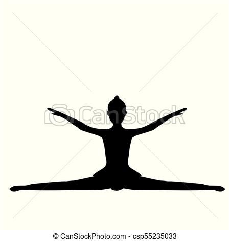 450x470 Girl Gymnastic Sport Silhouette Sportswoman. Vector Vectors