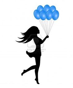 236x285 Girl Silhouette With Colorful Balloons On White Background Bar
