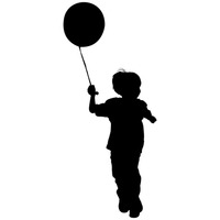 Girl Holding Balloon Silhouette at GetDrawings | Free download