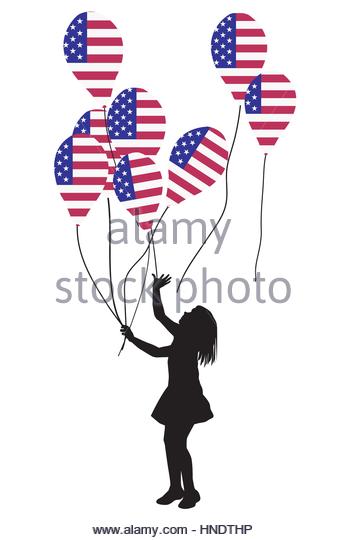 347x540 Little Girl Holding Balloons Vector Cut Out Stock Images
