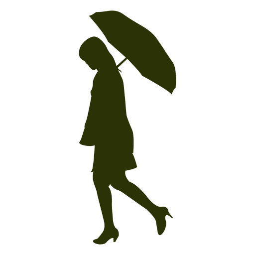 512x512 Girl Walking Holding Umbrella