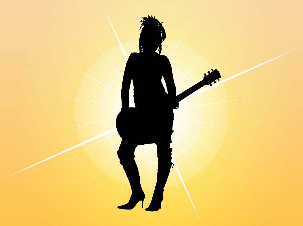 1024x765 Girl With Guitar Silhouette Vector Art Amp Graphics