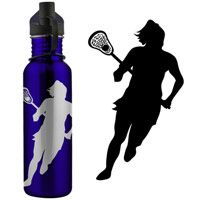200x200 Lacrosse Player Silhouette (F) 24 Oz Stainless Steel Water Bottle