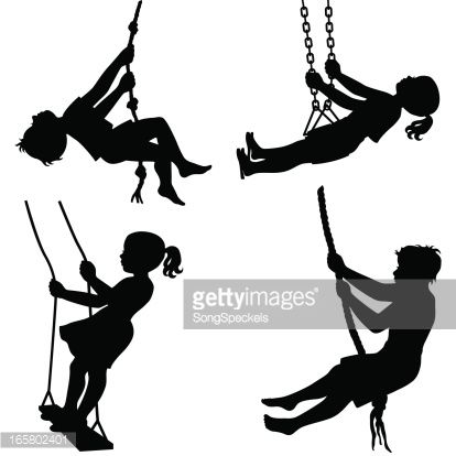 414x414 Image Result For Silhouette Of Children Swinging Art
