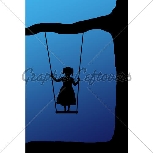 500x500 Swing Girl On Blue Gl Stock Images