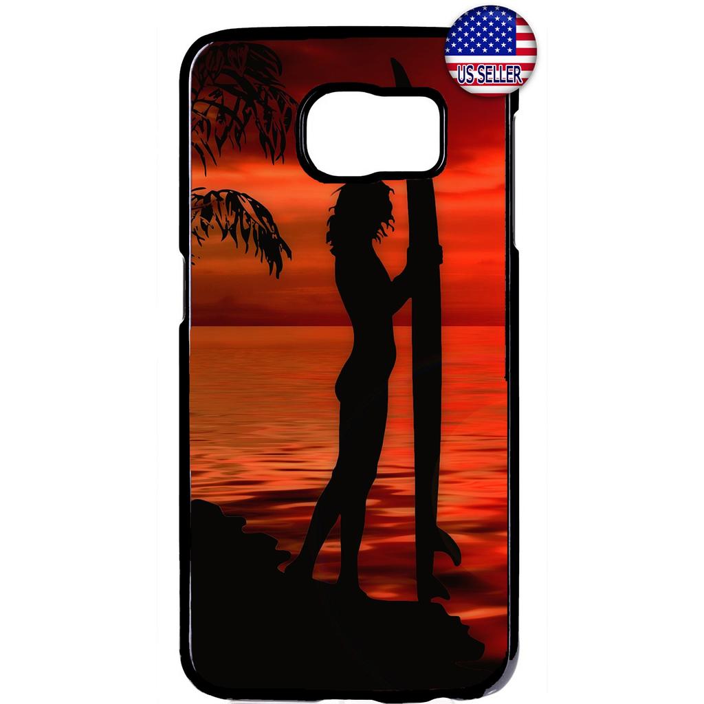 1024x1024 Surfer Woman Beach Girl Rubber Case Cover For Samsung Galaxy