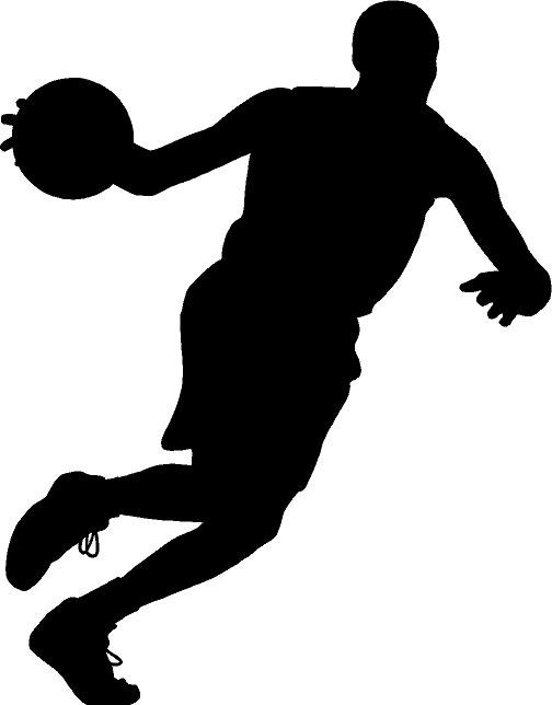 504x644 Basketball Player Dribbling Silhouette