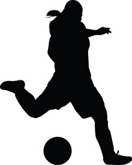 Girl Playing Soccer Silhouette at GetDrawings | Free download