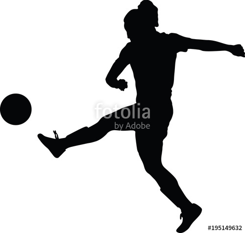 500x476 Soccer Women Silhouette. Girl Player Stock Image And Royalty Free
