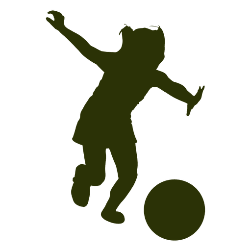 512x512 Girl Playing Football Silhouette
