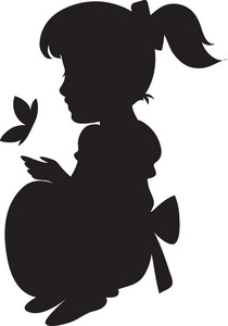 210x300 Little Girl Clipart Silhouette