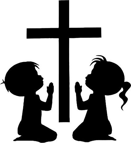 424x463 Boy Girl Praying Vinyl Decal Sticker Bumper Car Truck