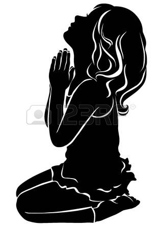 318x450 Picture Of Little Girl Praying Black And White Clipart