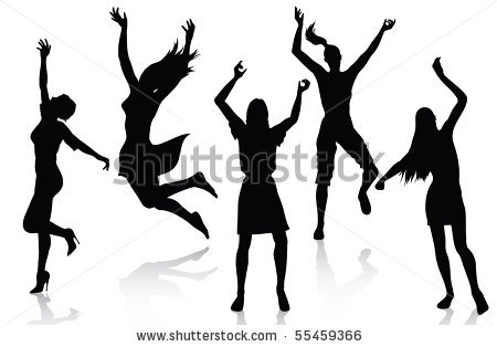 450x314 Happy Active Women Silhouettes Clipart Panda