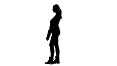 240x135 Video Girl With A Belly, Pregnant, Eating An Apple. Silhouette