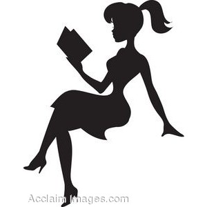 300x300 Silhouette Of A Woman Sitting And Reading Style