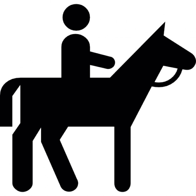 626x626 Silhouette Of A Man Riding A Horse Icons Free Download