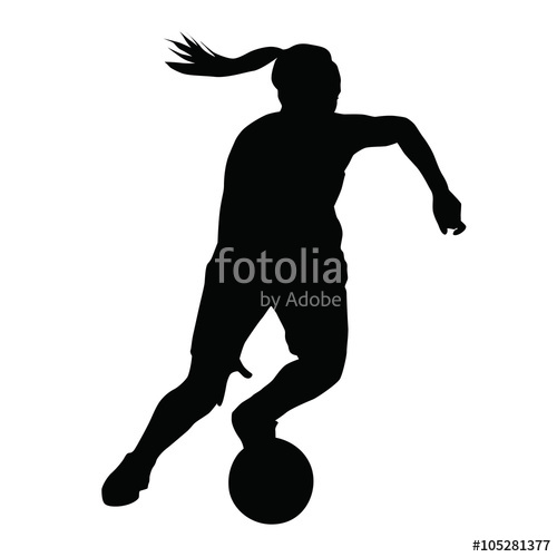 500x500 Basketball Player Vector Silhouette, Woman, Girl, Running With B