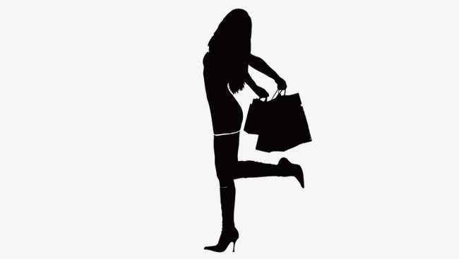 650x367 Shopping Girl Silhouette, Cartoon Beauty, Vector Beauty Png