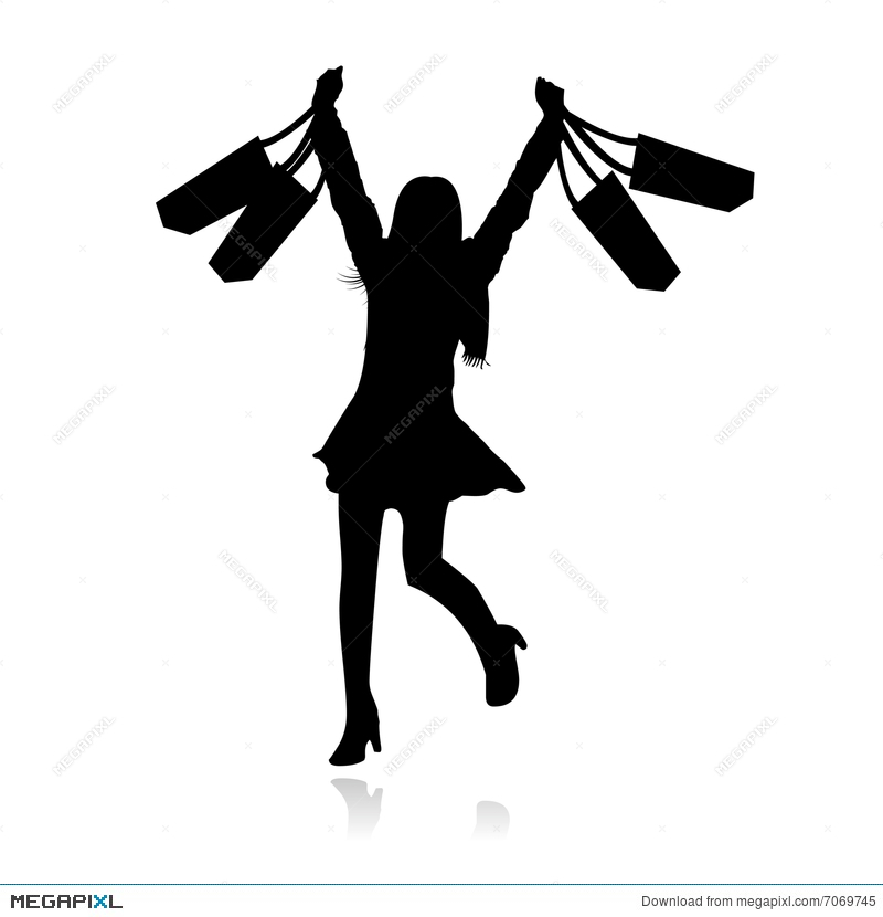 800x830 Vector Happy Shopping Girl Illustration 7069745