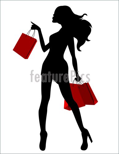 386x500 Girl Shopping Silhouette
