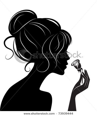 394x470 Clipart Dark Hair Woman Stitching