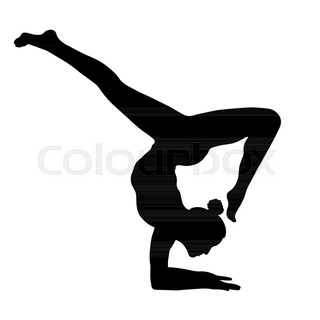 320x320 Outline Figure Woman Handstand On Transparent Background