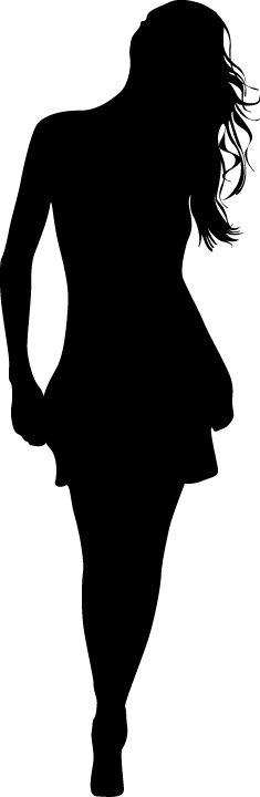 235x720 Hair Down Girl Silhouette Sticker