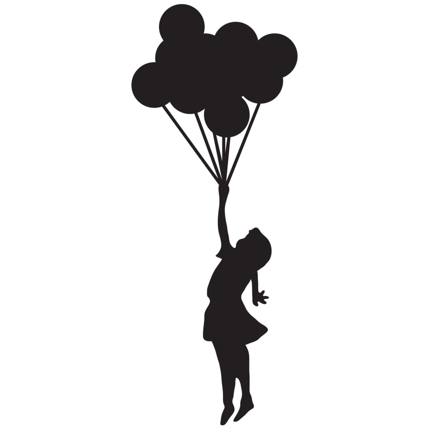 1500x1500 Umbrella And Silhouettes Girl Holding Balloons Silhouette Car