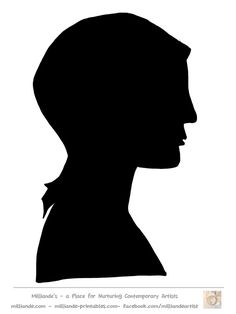 236x314 Face Silhouette Woman Stencil Template