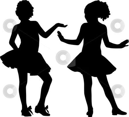 450x407 Little Girl Silhouette Clip Art Silhouette Happy Girls Stock