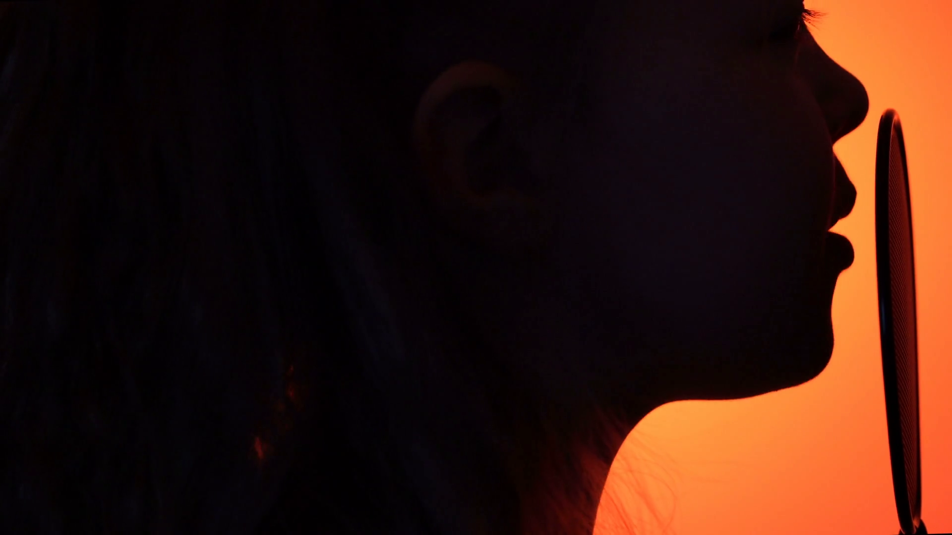 1920x1080 Side View Tracking Close Up Shot Of Cute Little Girl Silhouette