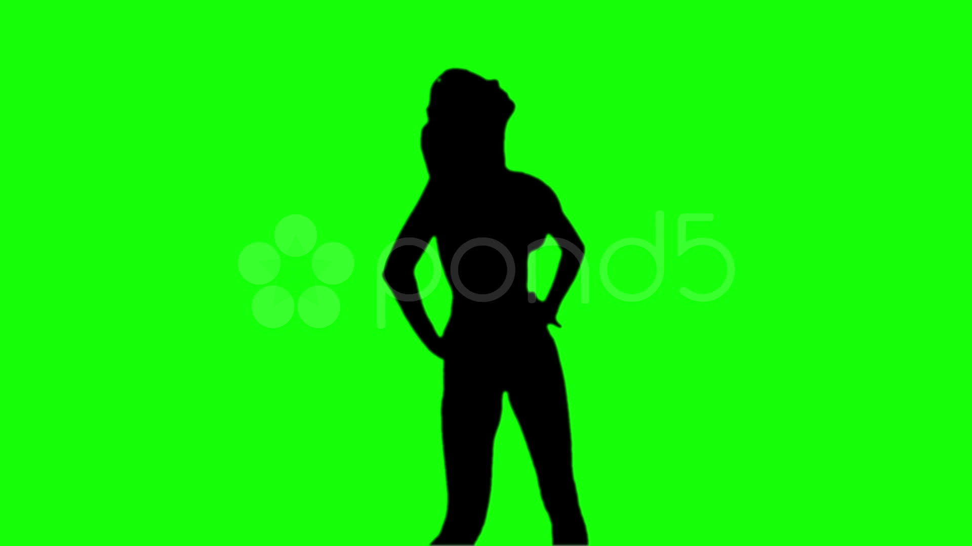 1920x1080 Silhouette Girl 3 Dancing Green Screen ~ Video